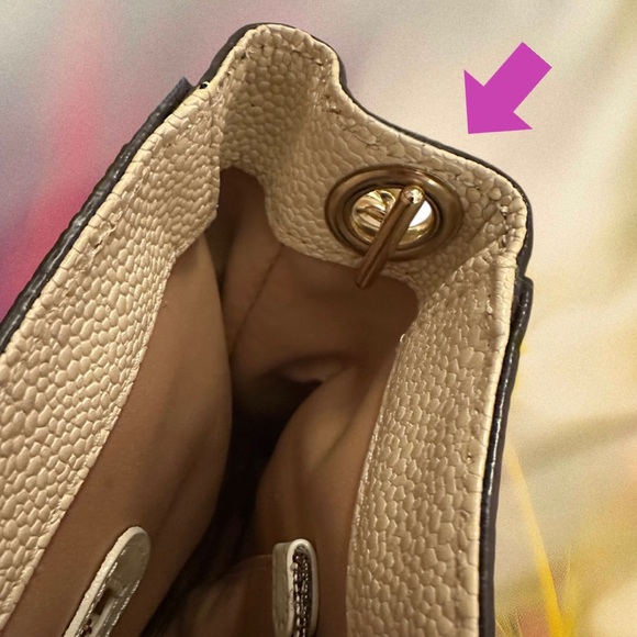 Henri Bendel Cream Color Caviar Leather Shoulder Bag - Picture 14 of 16